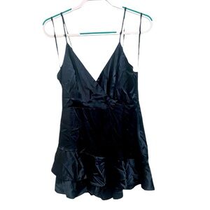 Satin navy mini dress